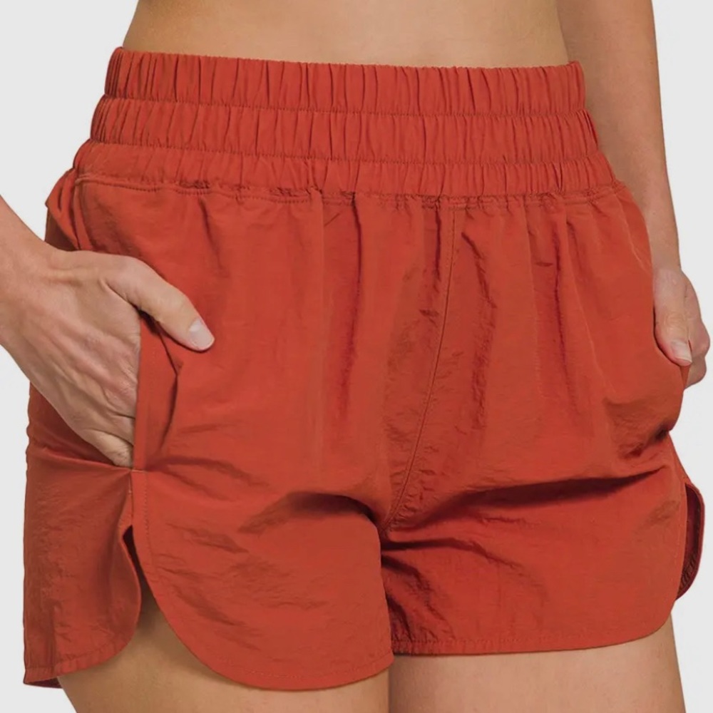 Track shorts w/ side pockets